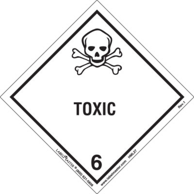 Toxic Label, Worded, Paper, Roll of 500 
