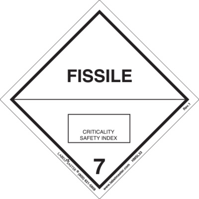 Fissile Label, Worded, PVC-Free Film, Roll of 500 