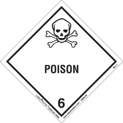 Poison Label, Worded, PVC-Free Film, Pack of 25 