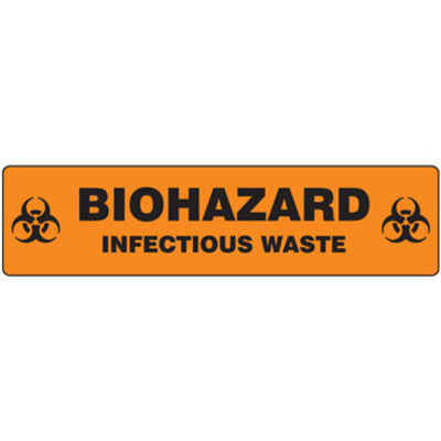 Skid-Guard™ Floor Sign, 6" x 24", Message: Biohazard Infectious