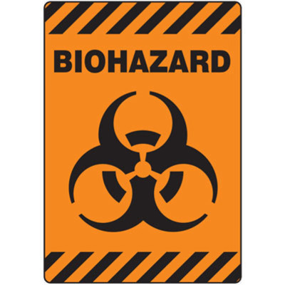 Skid-Guard™ Floor Sign, 20" x 14", Message: Biohazard