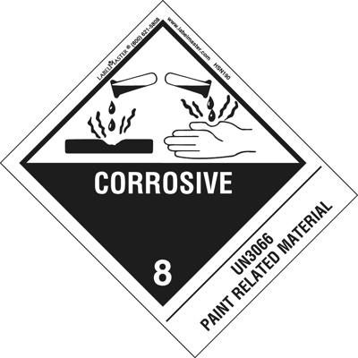 Corrosive Label, UN3066 Paint Related Material