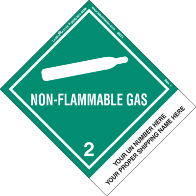 Personalized Non-Flammable Gas Shipping Name Label, Paper, Standard Tab