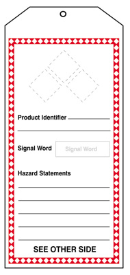 GHS Jumbo Tag, Product Identifier, Cardstock