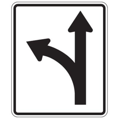 Left Turn Sign, 18" x 24", Engineer Grade