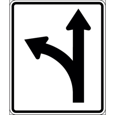 Left Turn Sign, 42" x 48", Engineer Grade