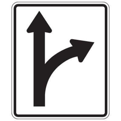 Right Turn Sign, 42" x 48", 3M Diamond Grade