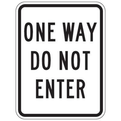 One Way Sign, 18" x 24", High Intensity Prismatic