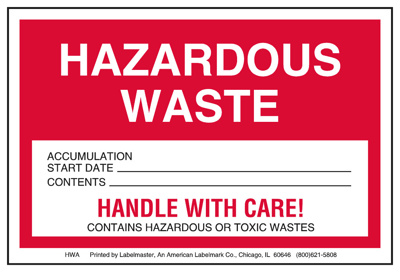 Hazardous Waste Label, Paper Stock