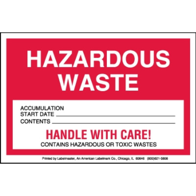 Hazardous Waste Label, PVC-Free Film Personalized