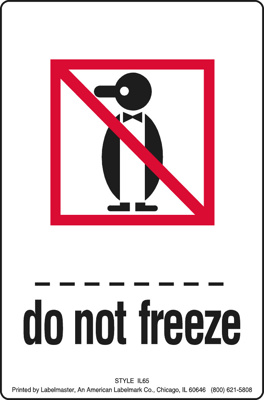 Do Not Freeze Label, 4" x 6"
