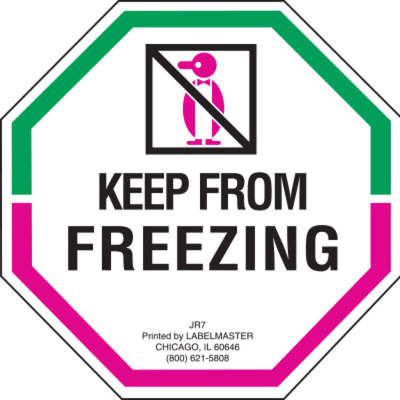 Keep From Freezing Label, Paper, 3" x 3"