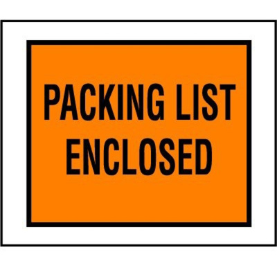 Packing List Enclosed Envelope, Orange, 4½" x 5½"