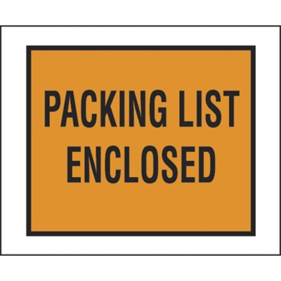 Packing List Enclosed Envelope, Orange, 4½" x 5½", High-Density