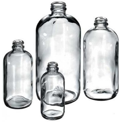 Boston Round Bottle, 16 oz, 28/400 Mouth Size, PVC Coated Flint