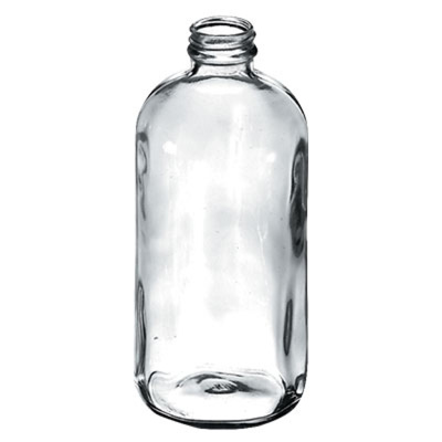 Boston Round Bottle, 32 oz, 33/400 Mouth Size, Non-Coated Flint