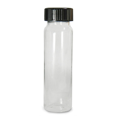 5 dram (20ml) Clear Borosilicate Vial with 24-400 Black Phenolic PolyCone Lined Cap