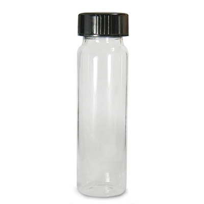 6 dram (22ml) Clear Borosilicate Vial with 20-400 Black Phenolic PolyCone Lined Cap