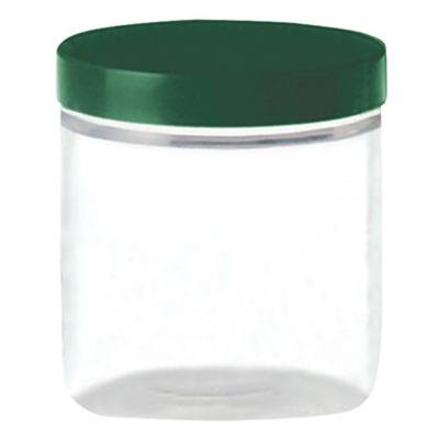 4 oz. (120ml) Clear Straight Sided Round Jar with 58-400 Green Thermoset F217 & PTFE Lined Cap
