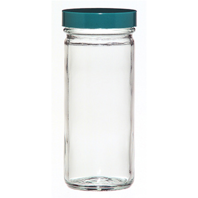 16 oz. (480ml) Clear Tall Straight Sided Round Jar with 63-400 Green Thermoset F217 & PTFE Lined Cap