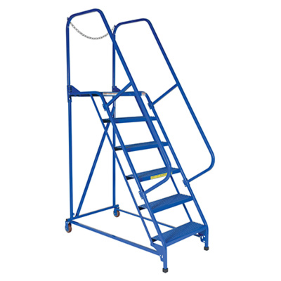 Portable Maintenance Ladder, 6 Steps, 60" Top Step Height, Perf
