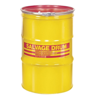 Steel Salvage Drum, Quick Lever Closure, 55 Gal. Epoxy Lining