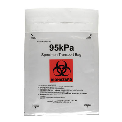 Biohazard 95 kPa Pressure Bags, 9"x 12" (I.D.)  Medium