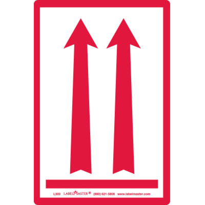 Red Arrows Up Air Label, Paper 4" x 6", Roll of 500