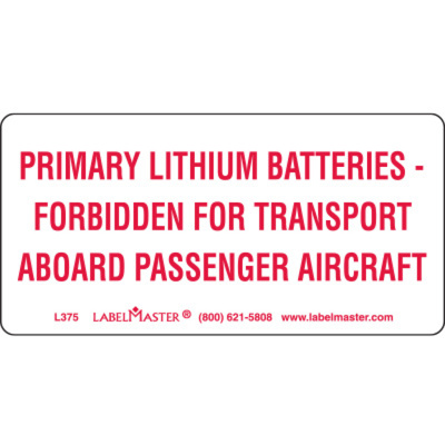 DOT Lithium Battery Marking, Paper, 4" x 2"