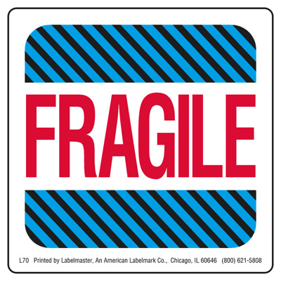 Fragile Label, 4" x 4"