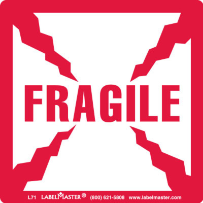 Fragile Label, Paper, 4" x 4"