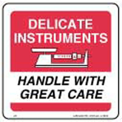 Delicate Instruments Handle with Care Label, Paper, 2 1/2" x 4"