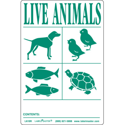 Live Animals Label Labelmaster