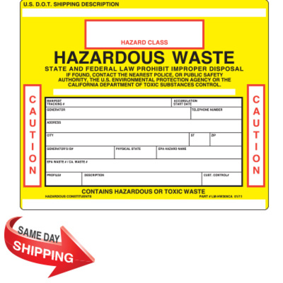 Hazardous Waste Label, California State/Federal