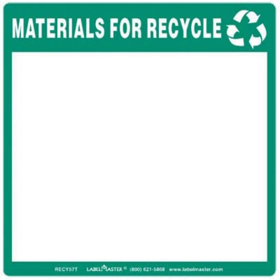 Materials for Recycle Label, Full Open Box, Thermal Paper, Stock