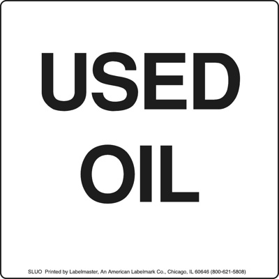 Used Oil Label, PVC-Free Film Stock