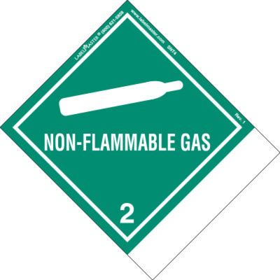 Non-Flammable Gas Label, Blank, Paper, Standard Tab 