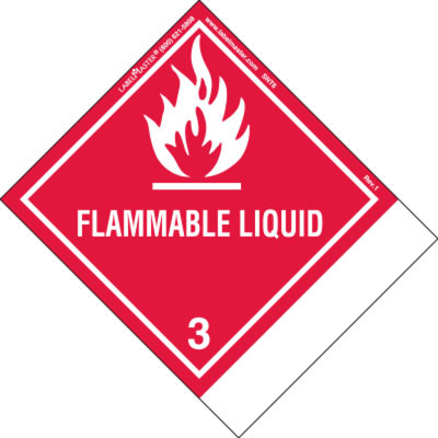 Flammable Liquid Label, Blank, Paper, Standard Tab
