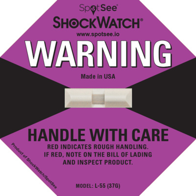 Shockwatch® Damage Indicator, 37G, Purple