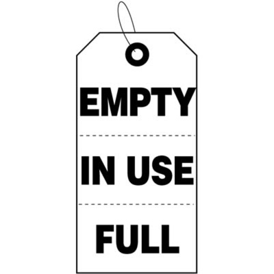 Empty/In Use/Full  Cylinder Tag 
