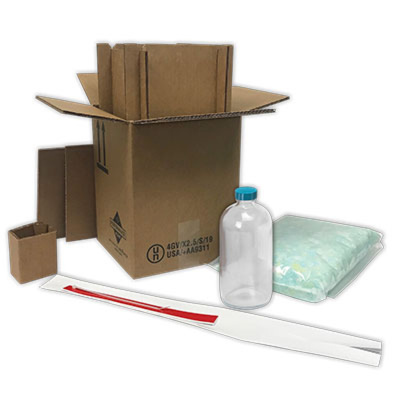 4GV Packaging Kit, 1 x 32 oz., PVC-Coated Boston Round Flint Bottle with 33/400 Green Phenolic PTFE Lined Cap, Assembled 