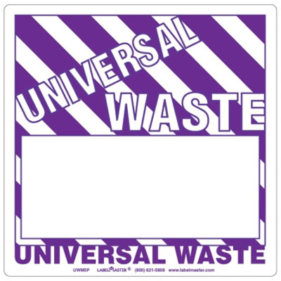 Universal Waste Label, Blank, No Ruled Lines, Personalized Paper