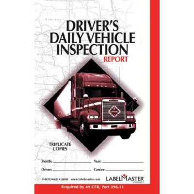 Driver's Daily Vehicle Inspection Report Book, Standardized