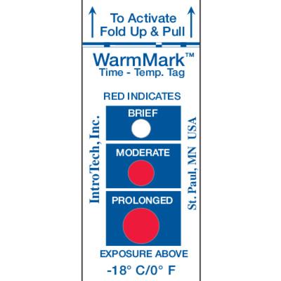 WarmMark™ Time/Temperature Tag, -18°C/0°F