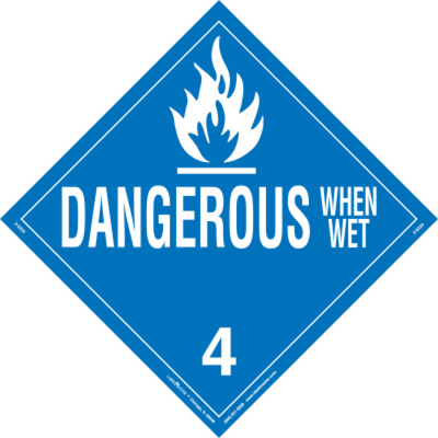 Dangerous When Wet Placard, Worded, Removable Vinyl, Pack of 25