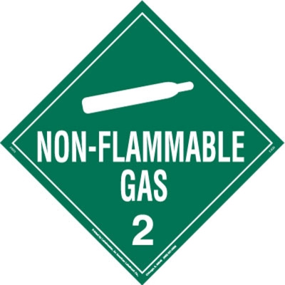Non-Flammable Gas Placard, Worded, Removable Vinyl, Pack of 25
