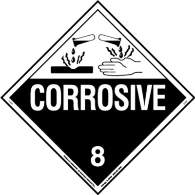 Corrosive Placard, Worded, Removable Vinyl, Pack of 25