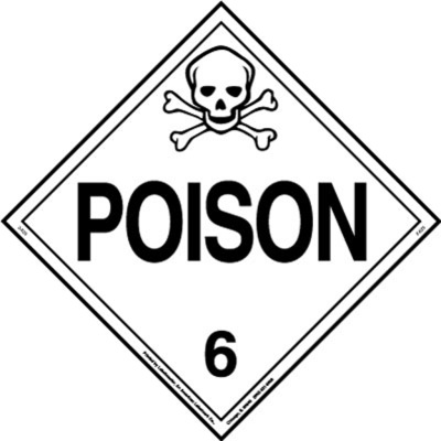 Tagboard Worded Pack of 25 Labelmaster Z-PL5 Poison Hazmat Placard 