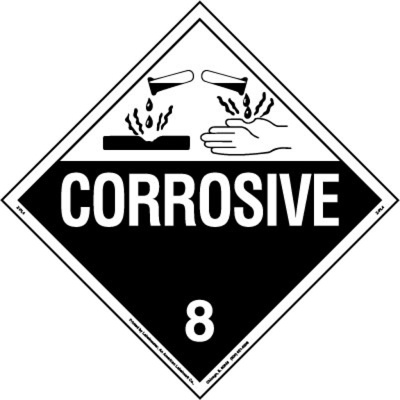 Corrosive Placard, Worded, Tagboard, Pack of 25