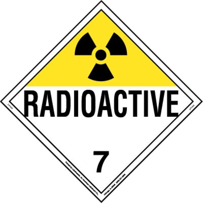 Radioactive Placard, Worded, Permanent Vinyl, Pack of 25
